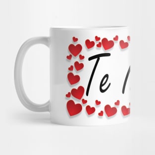 Te Iubesc I Love You Romanian Dragoste Cute Red Hearts Mug